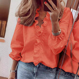 2025Wishebay Spring And Summer New Long-Sleeved Leafed Shirt