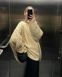 Lazy Wind New Women's Long Languid Languid Collar Long-Sleeved Sweater Casual Knitted Top