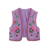 Spring 2025 New Women's Clothing Embroidered Tard Vest