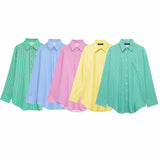 Z Spring And Summer New Striped Loose Shirt 3217253 Pajamas Trousers 6929414