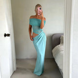 Fashion 2025 New Winter Women's Sexy Solid Color Collar Perspective Of The Waist Dress