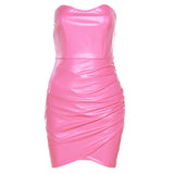 INS2025 Spring And Summer New Women's High-Waist Fashion Collar Wrapped Chest-Loan Dress Dress Women