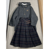 College Wind High Waist Lattice Half Skirt Women Autumn And Winter New Small Crotum Slim A Word 100-Fold Skirt