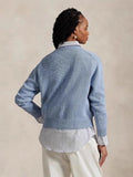 2025 New Women's Casual Round-Neck Bear Pattern Embroidered Sweater Knitted Shirt