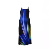 Large-Size Summer Color Sling Dress Sleeveless Creative Loose Waist Digital Print Temperament Dress