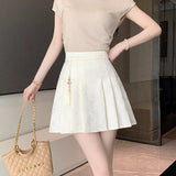 New Chinese A-Dress Skirt Women's Early Autumn Black Short Skirt New Bag Hip Skirt High Waist Thin 100-Fold Skirt Package Post
