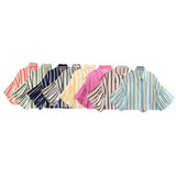 Multi-Color Short Top 2025 Spring New Five-Point Sleeve Bubble Bubble Sleeve Loose Stripe Small Shirt