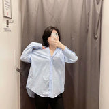 2025 Street Fashion New Women's Clothing City Autumn Multi-Color V-Neck Casual Shirt