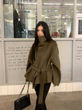 2025 Autumn And Winter New Women's Commuting Collar Button Belt Belt Coat Woman