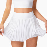 Two-Piece Tennis Skirt Running Yoga Badminton Short Skirt With Safety Pants Zipper