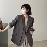 2025 Early Autumn Design Small Man Korean Black Suit Temperament Gray Casual Small Suit Jacket Woman