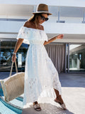 Bohemian Lace Dress White Beach Dress New Chest-In-A-Side Sexy Dress Woman