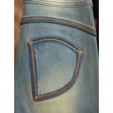 Light Blue Water Wash Plus Velvet Thickened Micro-Tipped Jeans Women's Autumn And Winter High Waist Slim Slimming Horseshoes Long Trousers