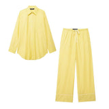 Z Spring And Summer New Striped Loose Shirt 3217253 Pajamas Trousers 6929414