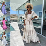 2025 Sales Of New Lace Splicing Dress INS Casual Loose Belt With Dress Woman