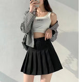 Short Skirts 100-Fold Skirt Women Autumn And Winter High-Waisted Small College Style Half-Dress Summer Skirt Large Size A Word Thin Lattice Skirt