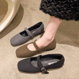 Mary Jane Shoes Women 2025 New Retro Square Head Shallow Soft Sole With Skirt French Evening Hair Single Shoes