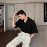 Men's Cuban-Collared Shirt Short-Sleeved Shirt 2025 New Summer Loose Fashion Shirt
