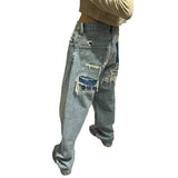 Light Blue Low-Rise Straight Tube Trousers Jeans Women's Small 2025 New Spring