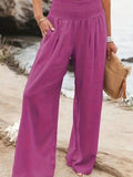 2025 New Spring Women's Casual Cotton Lint Comfortable Mid-Rise Trousers Women