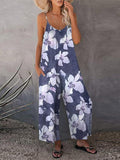 Explosion 2025 Summer Large-Size Women's Clothing Casual Sleeveless Loose Broad-Legged Jumpsuit