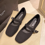 Mary Jane Shoes Women 2025 New Retro Square Head Shallow Soft Sole With Skirt French Evening Hair Single Shoes