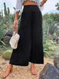 2025 Summer Leisure Wide-Legged Cotton Pop High-Waisted Loose Trousers Women's Trousers