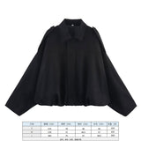 Women's 2025 New Bat Sleeve Loose-Fitting Velvet Bomber Jacket Jacket