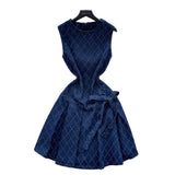 Cowboy Dress Woman 2025 Summer Design Small Bow Tie Belt Waist-Free Vest Skirt