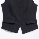 Round-Neck Sleeveless Vest Women's Dress 2025 Spring Temperament Clip Single-Clip Vest