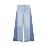 Z Women's Clothing New Splicing Design High Waist Hanging Wide-Legged Jeans 6164075