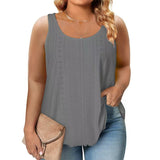 Spring/Summer 2025 New Round-Neck Loose Sleeveless Women's T-Shirt