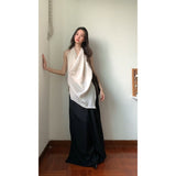 Spice Girls Design Feel Hanging Neck Vest Bare Shoulder Dress Female Summer New Temperament Loose Broad Legs Casual Pants Set