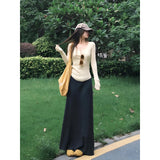 Early Autumn Dress With A Full Set Of Oceanish Fashion Age Reduction Knitted Shirt Women's Bag Hips Half-Body Skirt