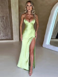 2025 Summer Women's Sling V-Necked Fork Sexy Dew Dress Temperament