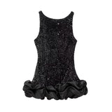 Mini Party Dress Women's Cascadal Short Dress 2025 Dress-Up Long Sleeves Of The Pool
