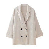 Spring 2025 New Women's Wrinkle Effect Blazer + Trousers Fashion Suit