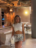2025 Women's Autumn And Winter Temperament Light Fashion New Party Squin Mini Skirt