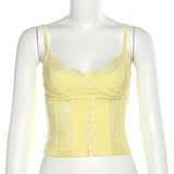 2025 Summer Fashion Trend Women's New Sling V-Neck Dew Lace Lace Vest