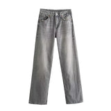 Mid-Rise Long Leisure New Autumn 2025 Wide-Legged Jeans Women's Clothing