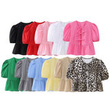 Spring 2025 New Women's Leopard Print Short-Sleeved Shirt