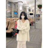 Autumn And Winter Fashion Loose Lazy Sweater Comfortable Imitation Sable Coat Female Purple French Gentle Wind Korean Version