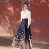 New Chinese Style Dragon Year Horse Face Dress Suit 2025 New Spring And Autumn Improved Ming Ancient Costume Two Sets