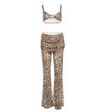 2025 Spring And Summer New Women's Solid Color Sexy Breast Sling Vest Micro-Horn Trousers Set