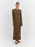 New Women's Fashion Elegant Knitted Dress Sweater Dress Holiday Style Solid Color Bottom Dress