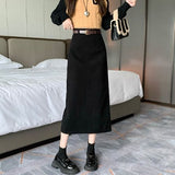 2025 New Autumn And Winter Port Style Retro Skirt Thicker Wicked Skirt Long Bag Hip Skirt Open Skirt