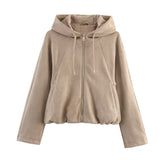 Women's 2025 Explosion ZA Loose-Fitting Velvet Effect Jacket Jacket