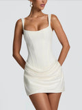 Sweet And Spicy Square To Receive Waist Skirt Women 2025 Summer New Folded Fish Bone Waist Vest Dress Dress
