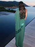 2025 New Women's Fashion Elegant Style Style Tamply Espress Printing V-Neck Dress