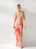 2025 Summer Fashion New Women's Sexy Hot Girl V-Neck Print Sling Dress Dress Dress